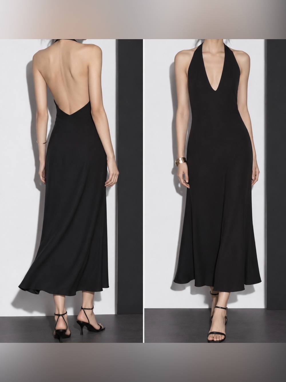 Massimo Dutti halter maxi dress size 38